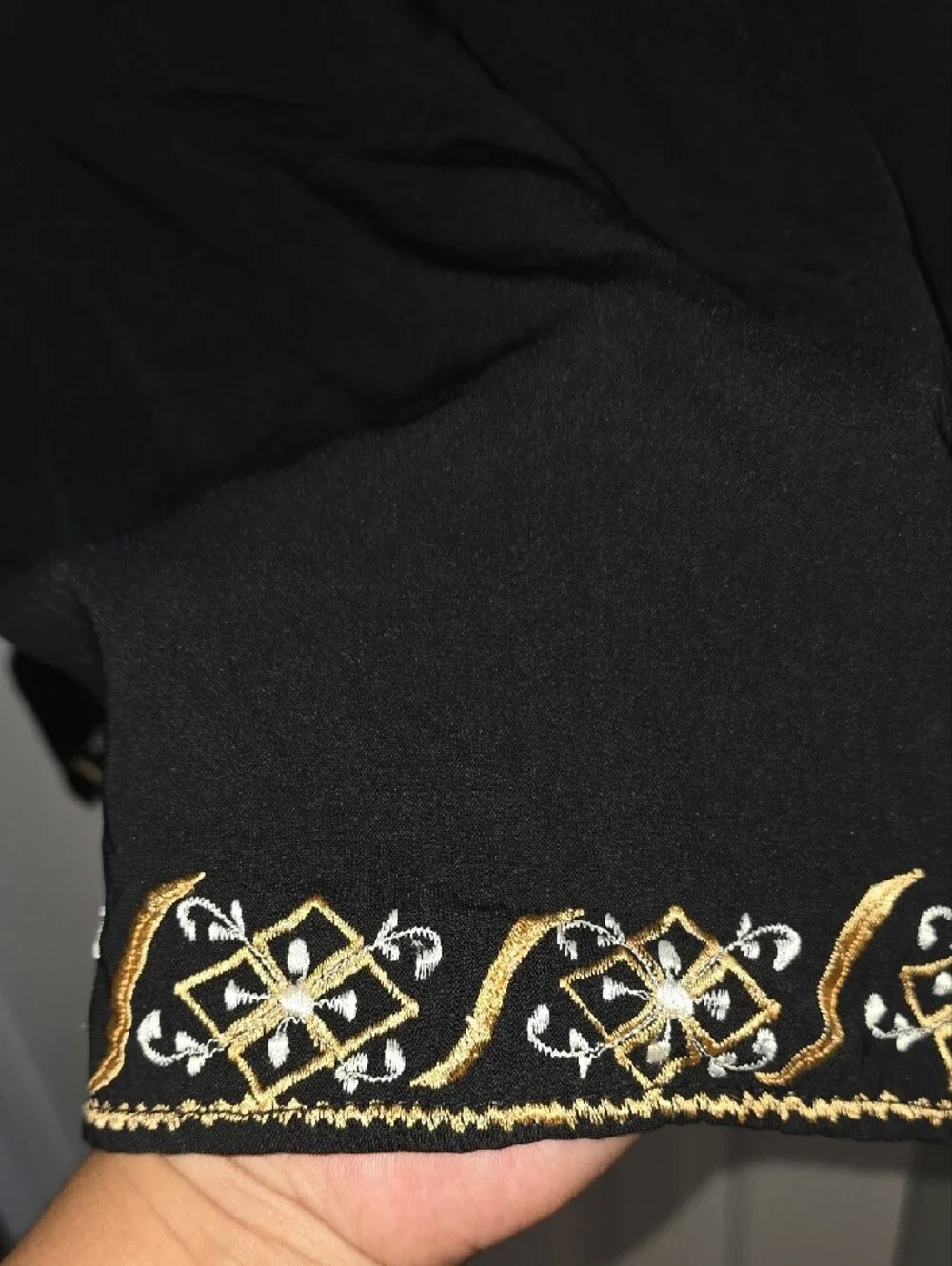 Black Embroidered Scarf
